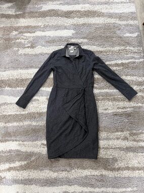 MaxMara Dark Gray Wrap Shirt Dress
